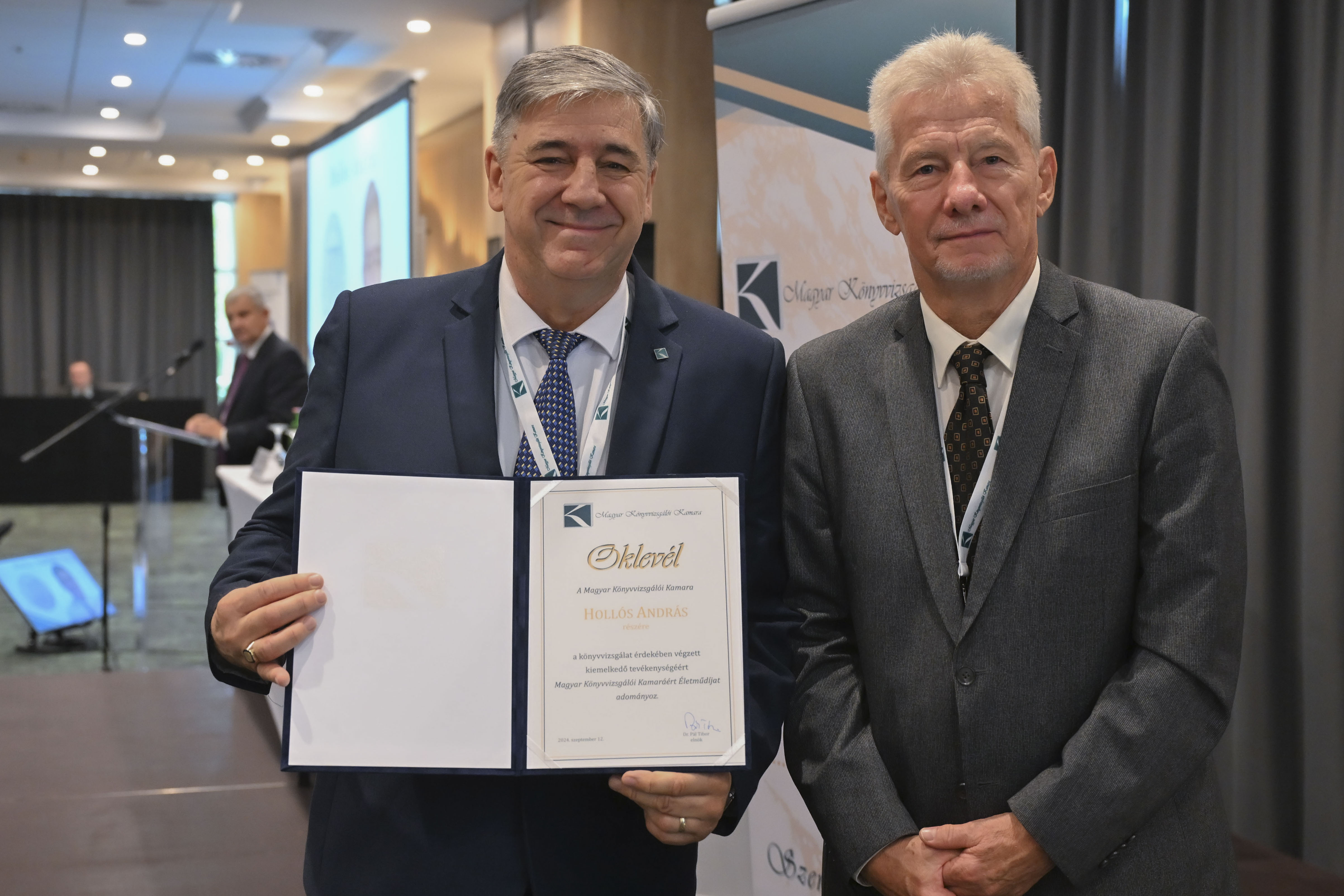 Vörös Lászlóné dr. átveszi a Magyar Könyvvizsgálói Kamaráért Életműdíjat